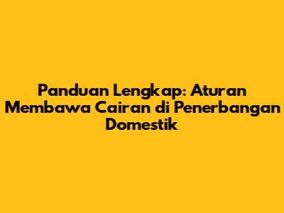 Panduan Lengkap: Aturan Membawa Cairan di Penerbangan Domestik
