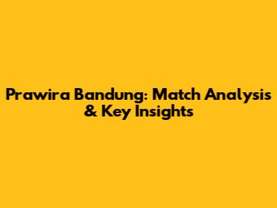 Prawira Bandung: Match Analysis & Key Insights