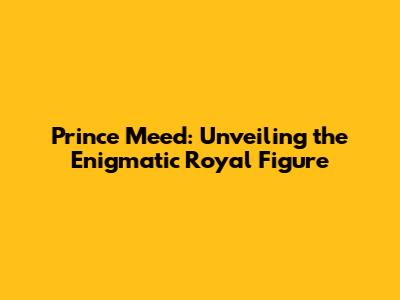 Prince Meed: Unveiling the Enigmatic Royal Figure