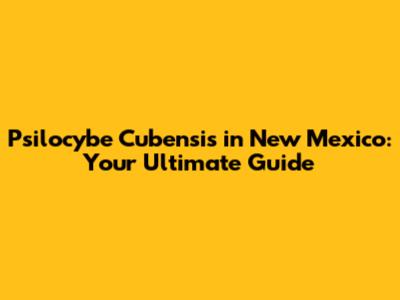 Psilocybe Cubensis in New Mexico: Your Ultimate Guide