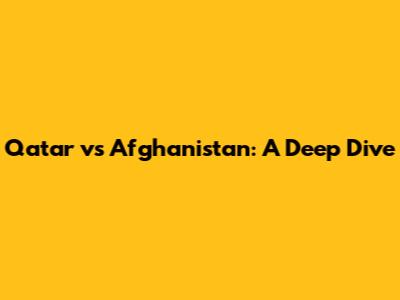 Qatar vs Afghanistan: A Deep Dive
