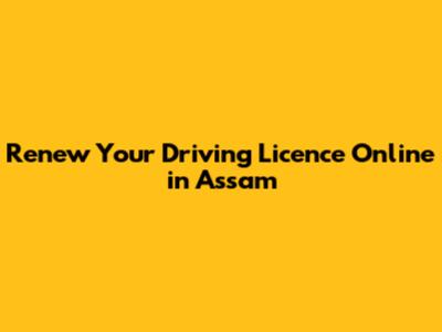 Renew Your Driving Licence Online in Assam