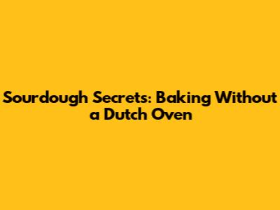 Sourdough Secrets: Baking Without a Dutch Oven