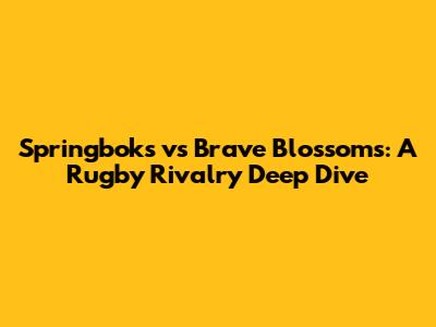 Springboks vs Brave Blossoms: A Rugby Rivalry Deep Dive