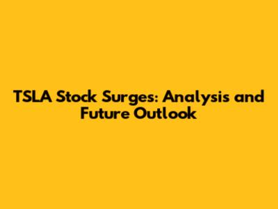 TSLA Stock Surges: Analysis and Future Outlook