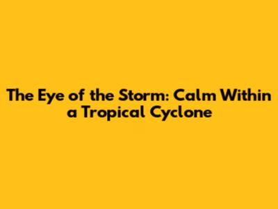 The Eye of the Storm: Calm Within a Tropical Cyclone
