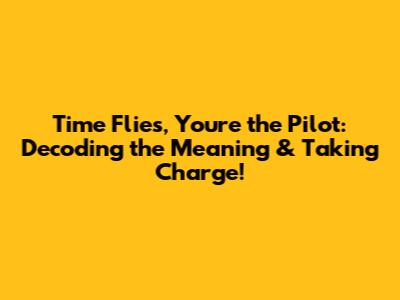 Time Flies, You're the Pilot: Decoding the Meaning & Taking Charge!
