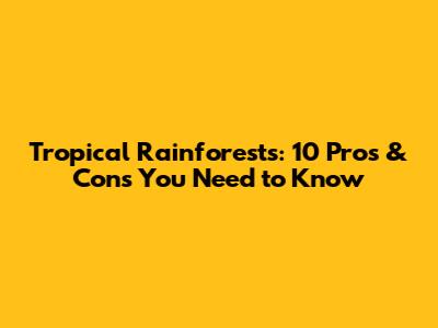 Tropical Rainforests: 10 Pros & Cons You Need to Know