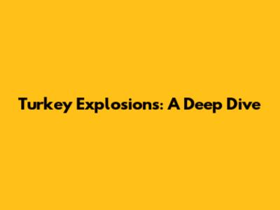 Turkey Explosions: A Deep Dive