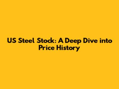 US Steel Stock: A Deep Dive into Price History
