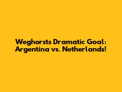 Weghorst's Dramatic Goal: Argentina vs. Netherlands!