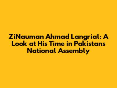 ZiNauman Ahmad Langrial: A Look at His Time in Pakistan's National Assembly