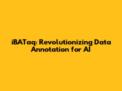 iBATaq: Revolutionizing Data Annotation for AI