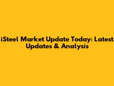 iSteel Market Update Today: Latest Updates & Analysis