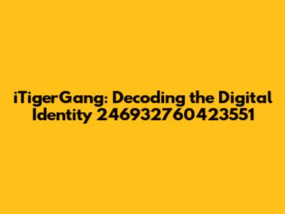 iTigerGang: Decoding the Digital Identity 246932760423551
