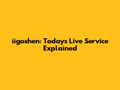 iigoshen: Today's Live Service Explained